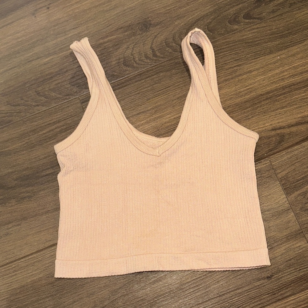 Peach Ribbed Tank Top